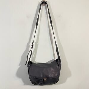 Foley + Corinna Women's Dark Grey Leather Saddle Crossbody Bag